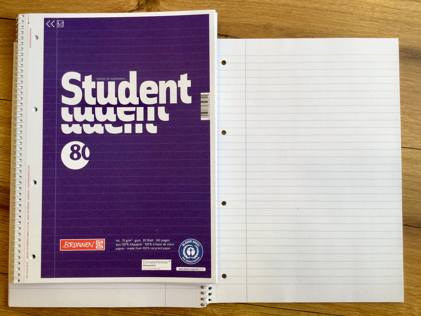 Collegeblock liniert Student Brunnen RC 80Bl.