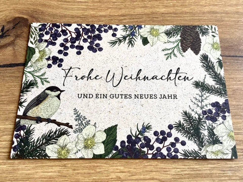 Postkarte Graspapier Frohe Weihnachten