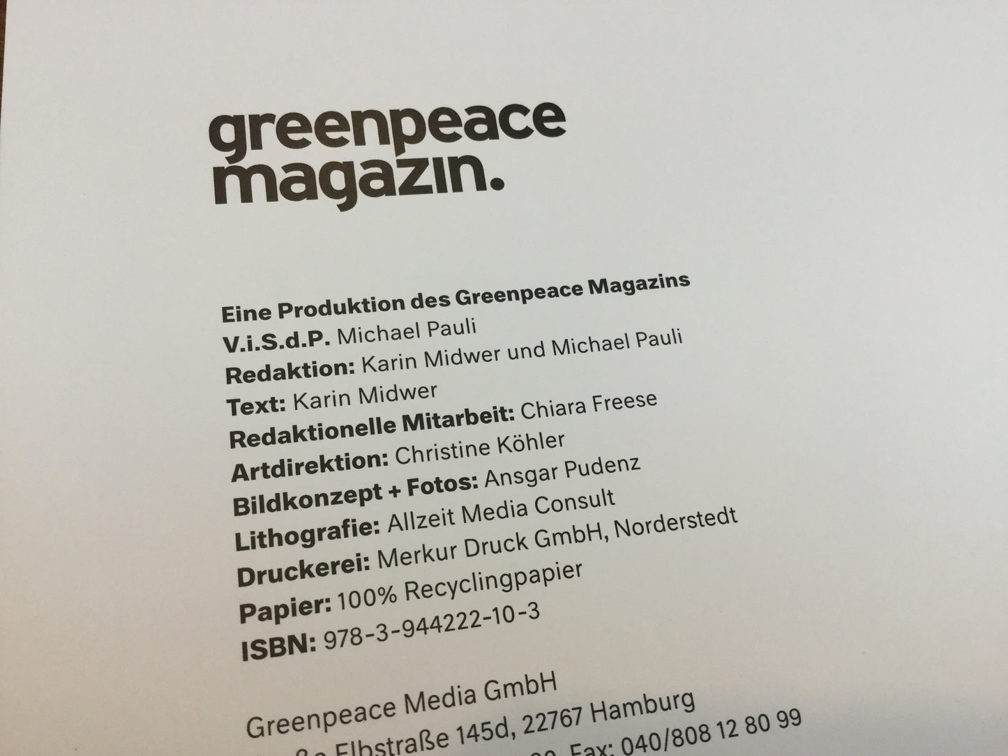 Fotografie Kunst 28 Poster A2 Plastozän (Greenpeace-Mag.)
