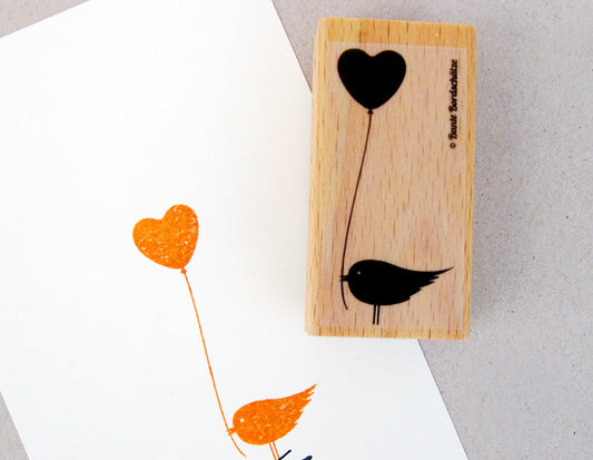 Stempel Bordschätze Vogel Herzballon