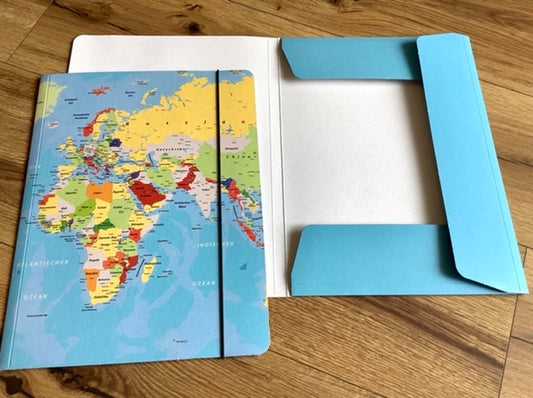 Sammelmappe A4 Weltkarte