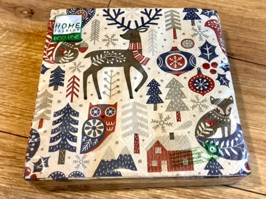 Servietten klein Scandi Pattern 100% Recycling