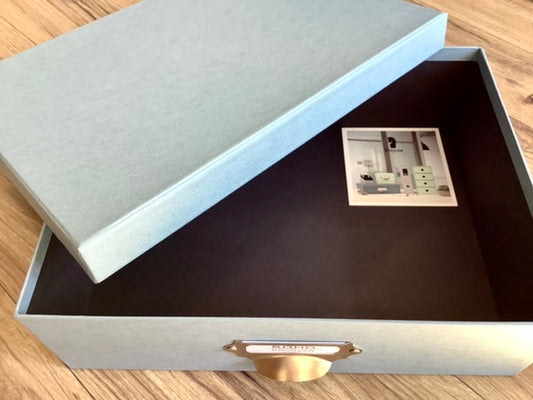 Aufbewahrungsbox Denim mit Griff (Rössler)