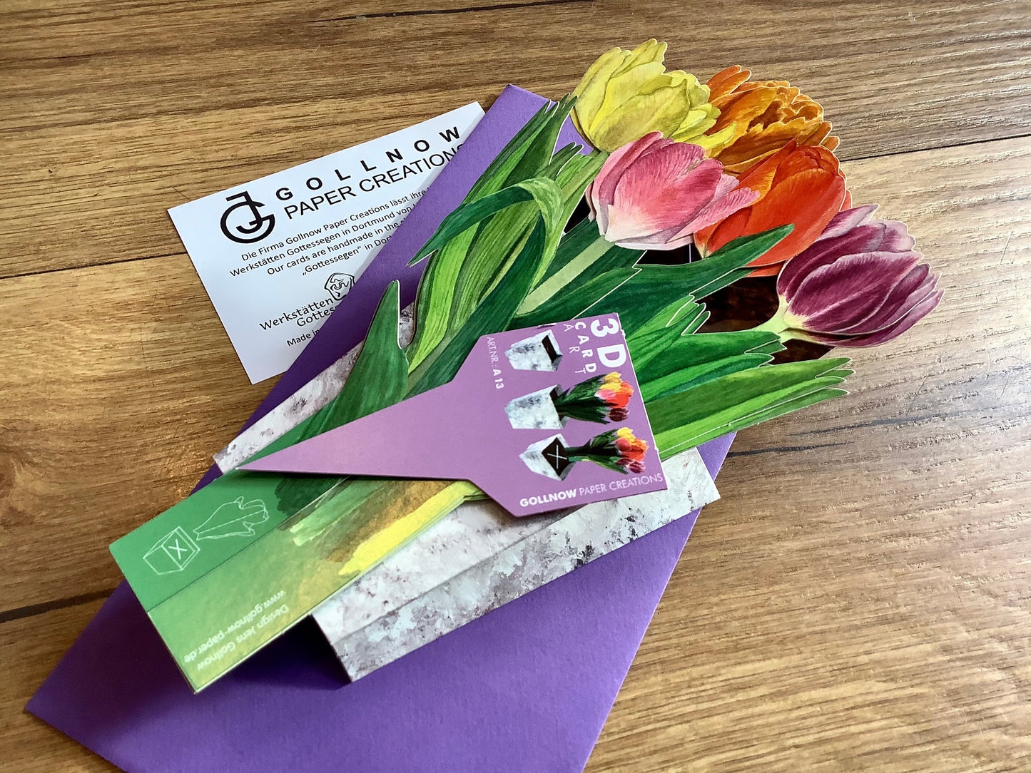 3D-Karte Tulpen bunt (Gollnow)