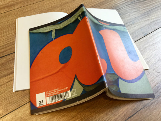 A6 Notizheft blanko "ai" rotblau recycelt