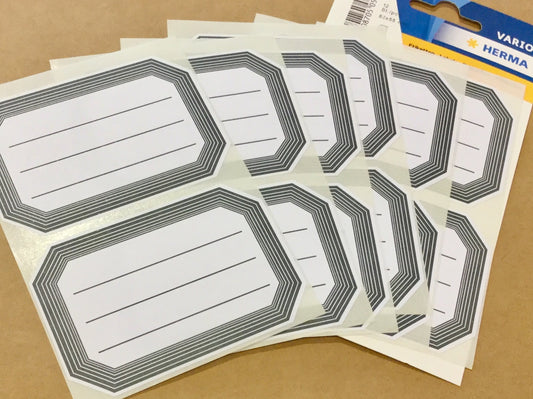 Etiketten Buchschild grau 12 St.