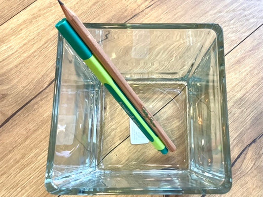 Glasbecher eckig 12cm