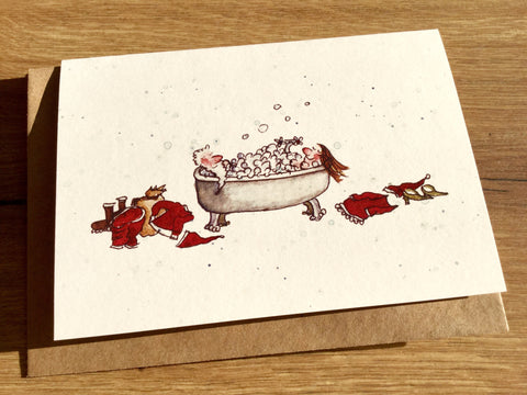 Briefkarte Weihnachtsbad (Inka Erichsen)