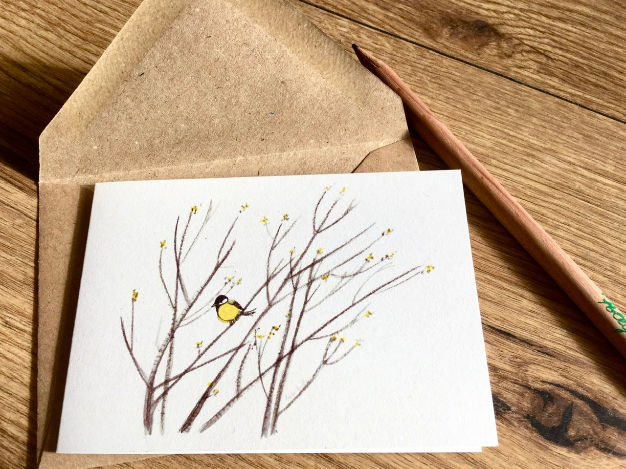 Mini-Klappkarte Lichtmeise (Erichsen)