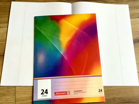 Schulheft A4  Lin.24 blanko m.Rd. Brunnen