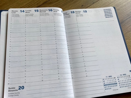 Wochenkalender 16x24cm ML „Ministre“ Quo Vadis blau 2025