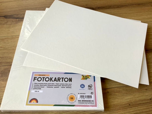 Fotokarton A4 300g perlweiß 50 Blatt