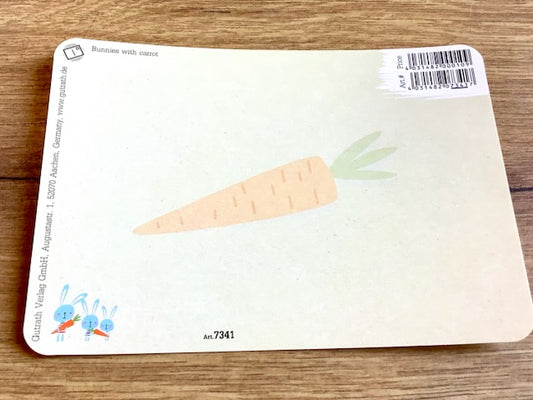 Postkarte Hase mit Möhre (Schultüte, Gutrath)