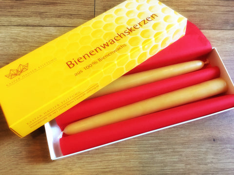 Tafelkerzen 4 Bienenwachskerzen KHS