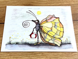 Postkarte Schmetterling mit Rettungsring (Erichsen)