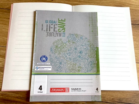 Schulheft A5 Lin.4 liniert Brunnen