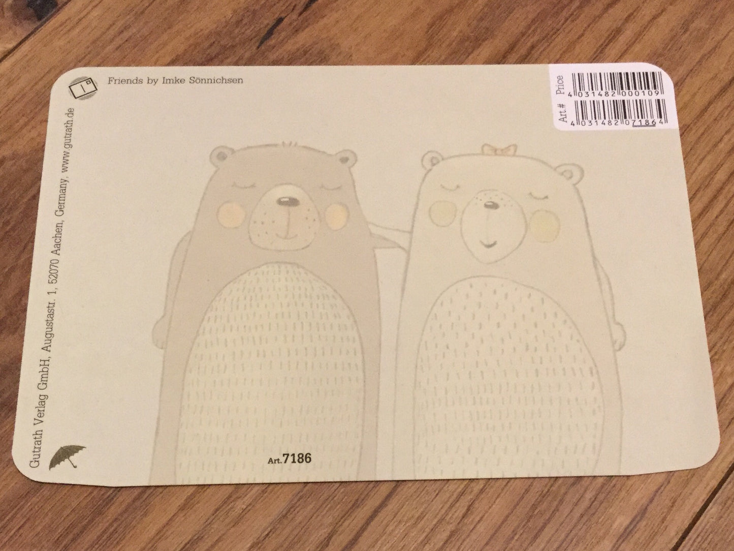Postkarte Bärenschirm (Gutrath)
