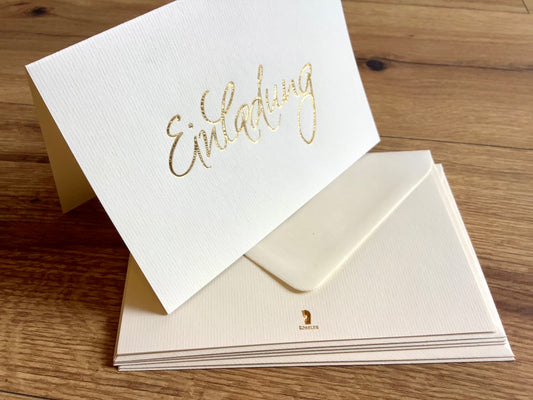 Einladung Set 5x Karte +B6-Kuverts
