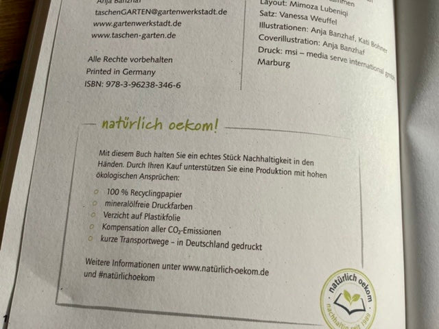 Wochenkalender TaschenGARTEN Notizbuch