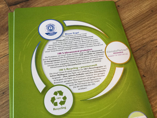 Schulheft A5 Lin.2 grün Green90g Deutschheft