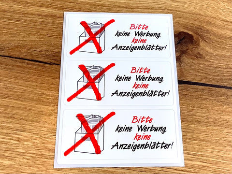 Aufkleber "Keine Werbung" wetterfest HERMA