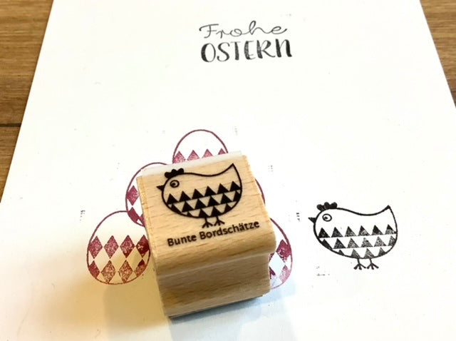 Stempel Huhn Hilde 2x2cm (Bunte Bordschätze)°