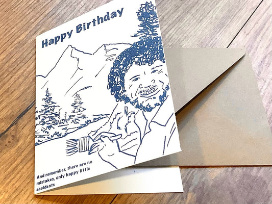 Briefkarte Bob Ross (Superjujupress)