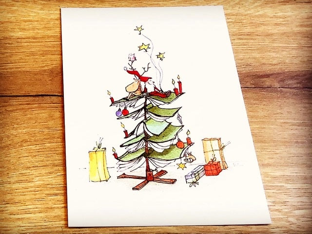 Postkarte Bücherbaum (Inka Erichsen)