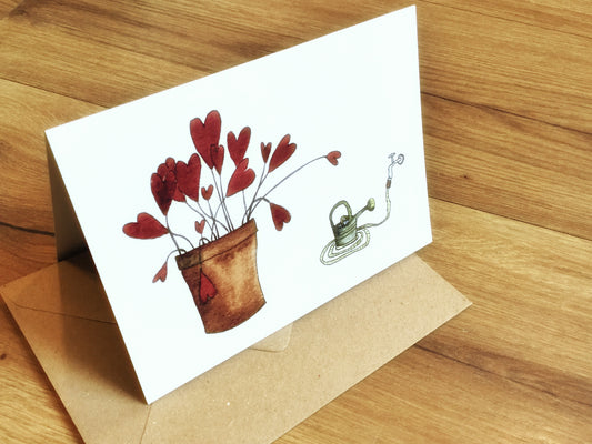 Klappkarte Herzblumen Hochzeit (Erichsen) A6