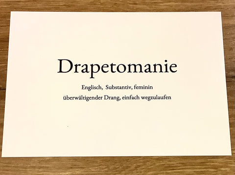 Postkarte „Drapetomanie“ Wortschatzkarte