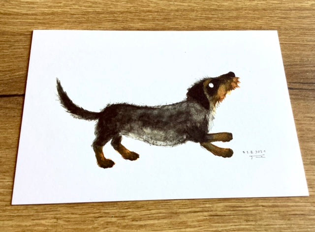 Postkarte Hund Enno Dackel (JustinTime)