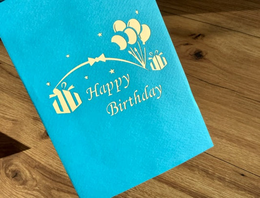 3D-Karte Geburtstag Cupcake Ballons