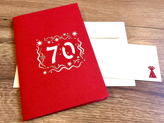 3D-Karte Pop-up 70. Geburtstag