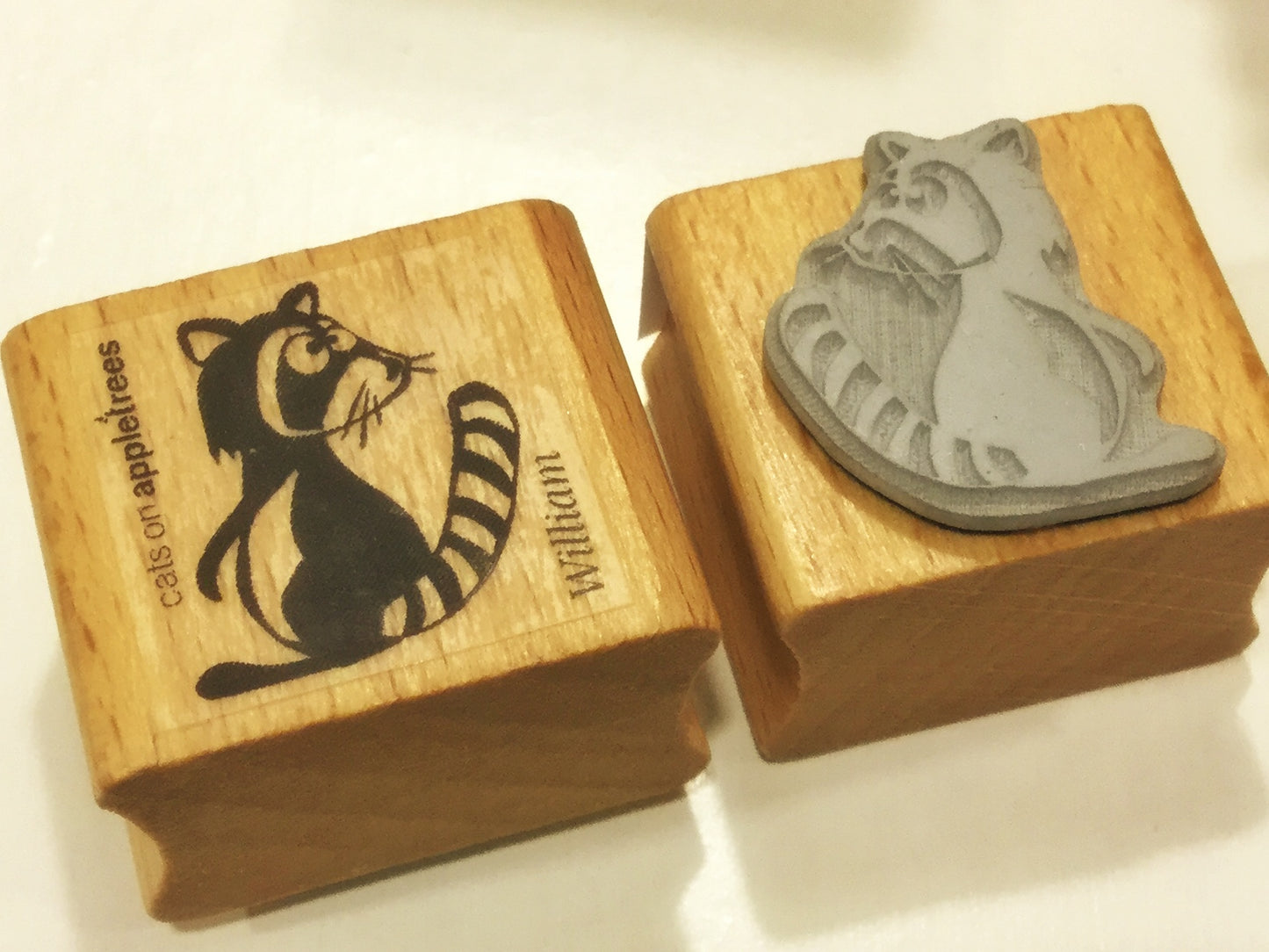 Waschbär Stempel (Cats on appletrees)°