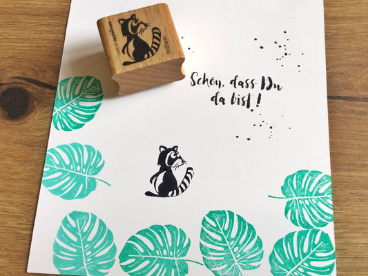 Waschbär Stempel (Cats on appletrees)°