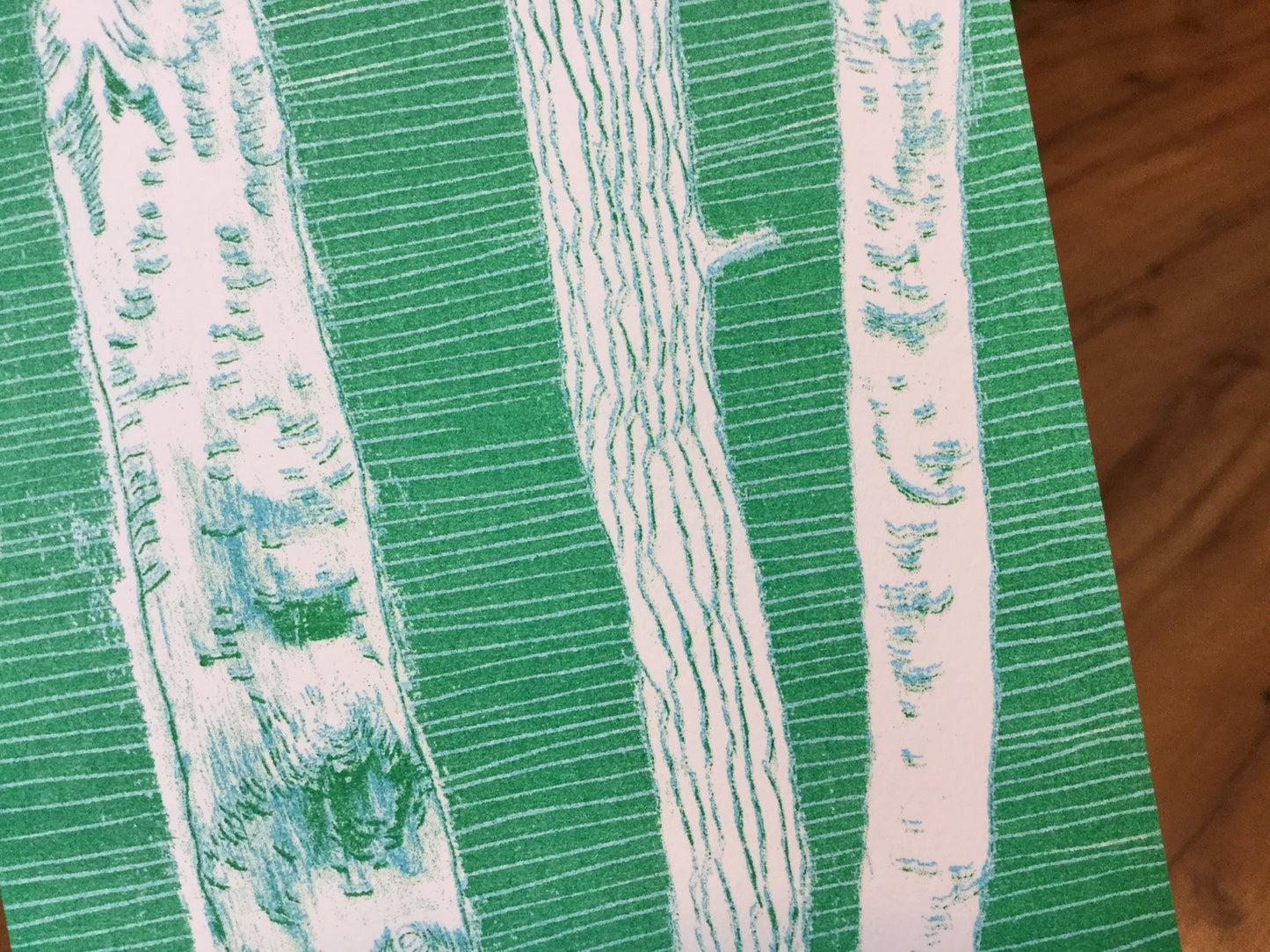 Briefkarte Birken II Wald (Nakomie)