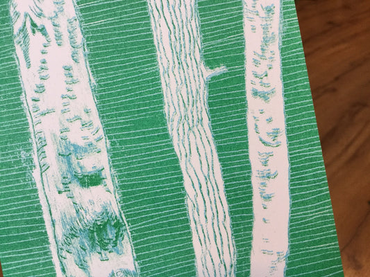 Briefkarte Birken II Wald (Nakomie)