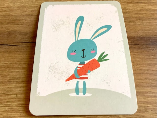 Postkarte Hase mit Möhre (Schultüte, Gutrath)