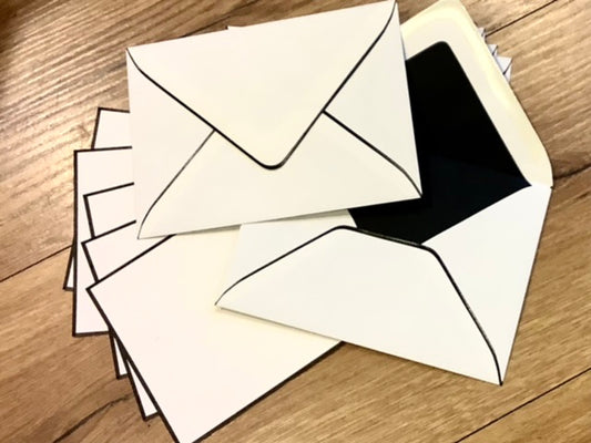 Trauerpost Set 5 A6-Karten / C6-Kuverts Rössler