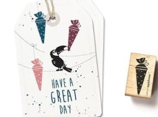 Holzstempel mit Motiv Schultuete