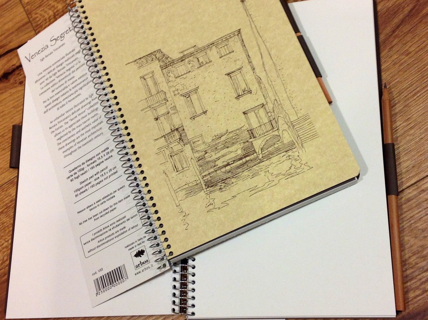 Skizzenbuch Spiralbuch 16x26 cm 100g Venezia Stiftverschluss Arbos