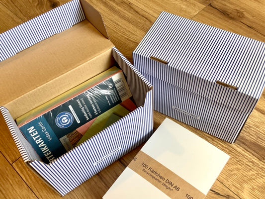 Karteikasten 100 x A6 Papiertiger Nadelstreifen