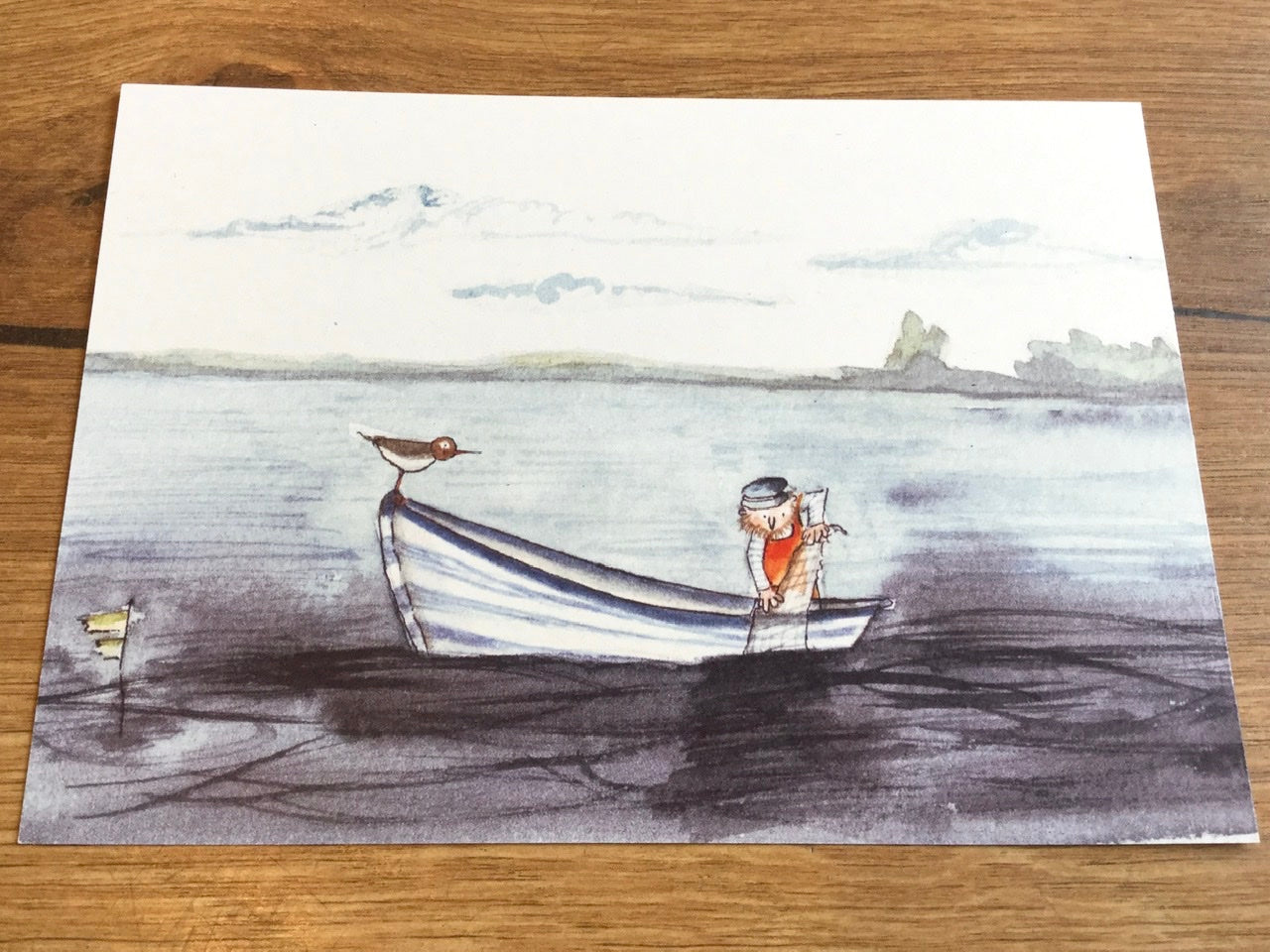 Postkarte Boddenfischer (Inka Erichsen)