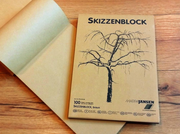 Skizzenblock braun 24x34 cm Recyclingpapier