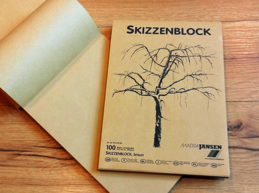 Skizzenblock braun 24x34 cm Recyclingpapier