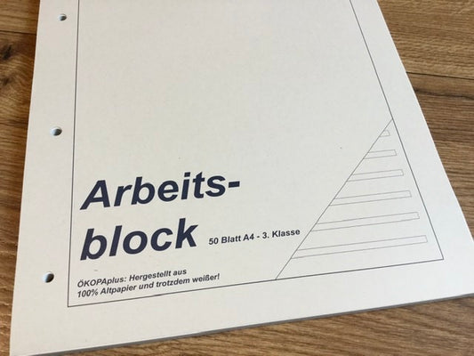 Arbeitsblock A4 Lin.3 50 Blatt recycling (Kieser)