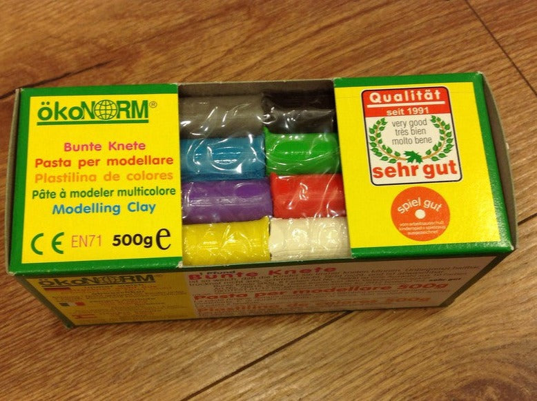 Bunte Knete Ökonorm 500g 8 Farben - Polly Paper