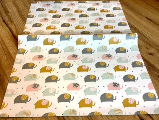 Geschenkpapier Elefanten-Babys 50x70cm