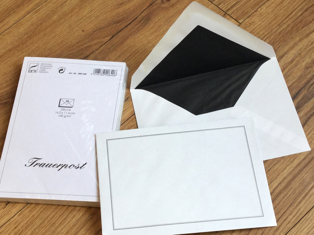 Trauer Kuverts 20x C6 DFW - Polly Paper