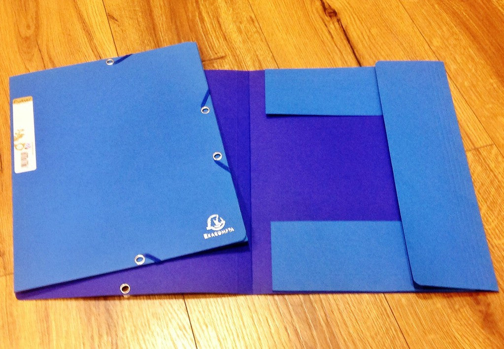 Eckspannmappe mit drei Innenflügeln "forever" blau/indigo aus Recyclingpapier